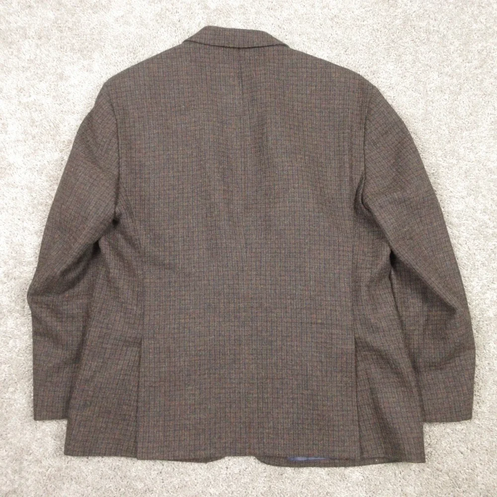 Jos A Bank Jacket Mens 46‎ R Brown Plaid Wool Blazer Tailored Fit Signature EUC